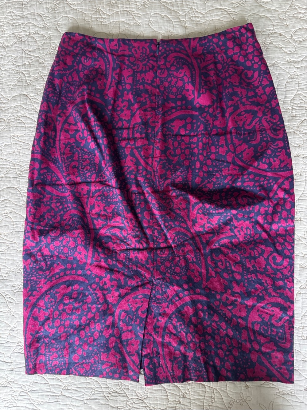 Ann Taylor Fuchsia and Deep Purple Paisley Pencil Skirt - Picture 3 of 3